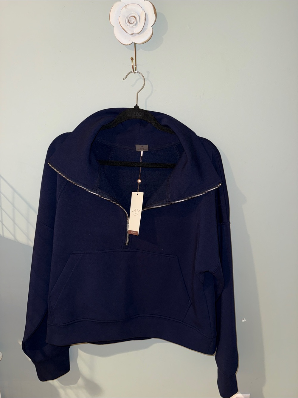 CALIA by Carrie Underwood Navy Quarter-Zip Funnel Neck Pullover